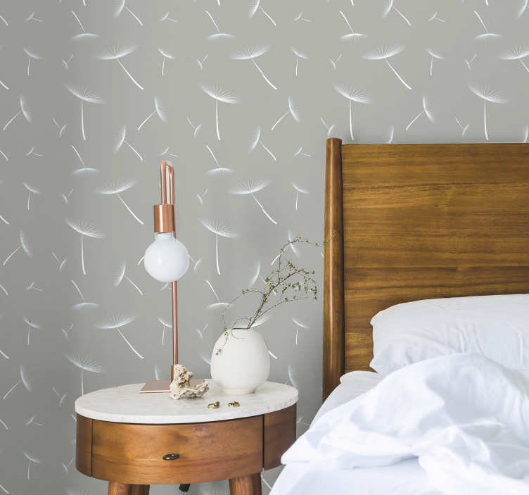 Papel tapiz hojas patrón de diente de león - TenVinilo