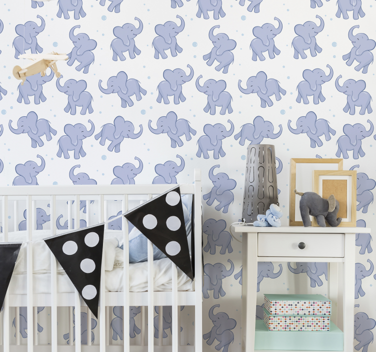 Papel pintado infantil pequeño elefante  - TenVinilo