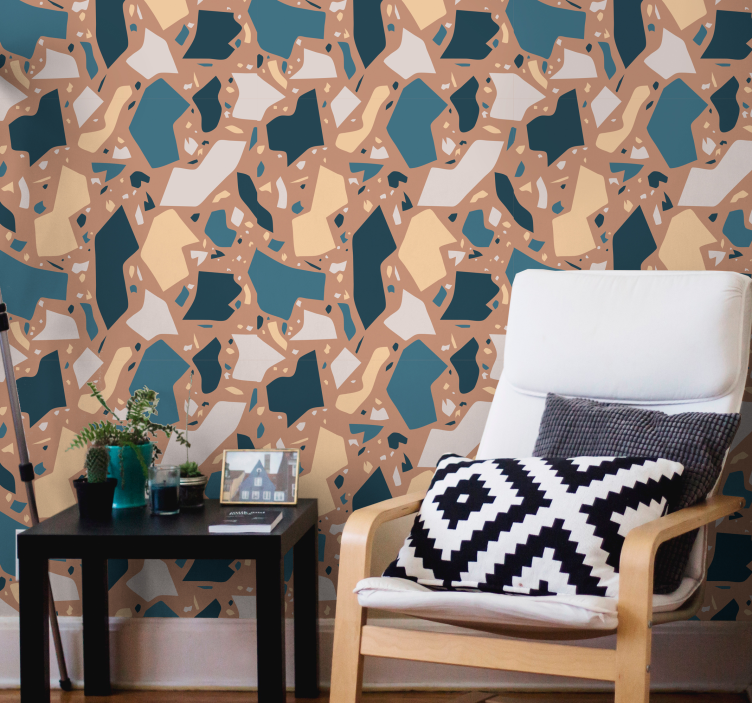 Papel pintado imitación piedra de mosaico - TenVinilo