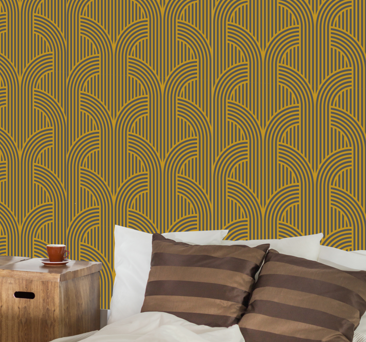 Papel pintado vintage rayas doradas - TenVinilo