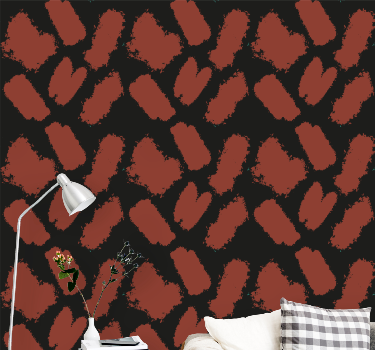 Papel pintado de arte Salpicaduras de pintura negra y roja - TenVinilo