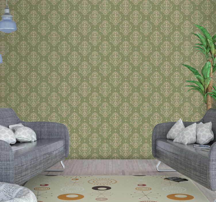 Papel pintado clásico con flores - TenVinilo