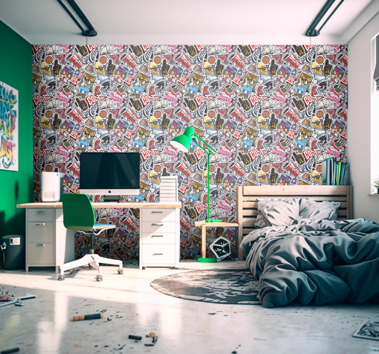 Papel pintado arte Pegatina bomba urbana - TenVinilo