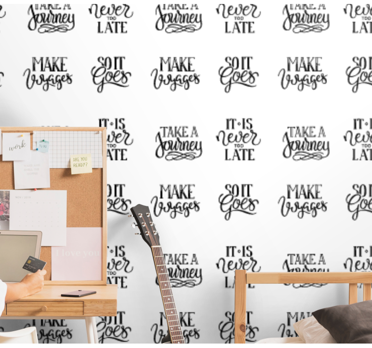 Papel pintado dormitorio Patrón de guión motivacional - TenVinilo