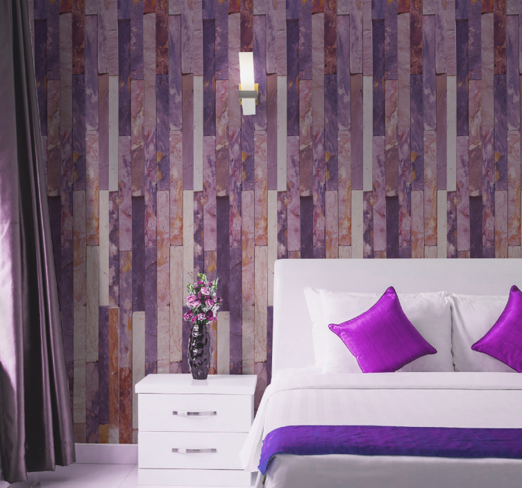 Papel pintado ladrillo color rosa - TenVinilo