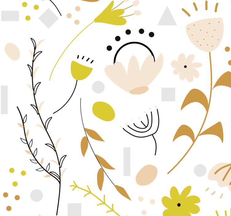 Papel pintado bebé flores naranjas y amarillas - TenVinilo