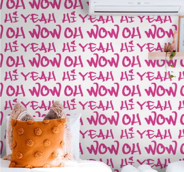 Papel pintado juvenil Oh wow hola si - TenVinilo