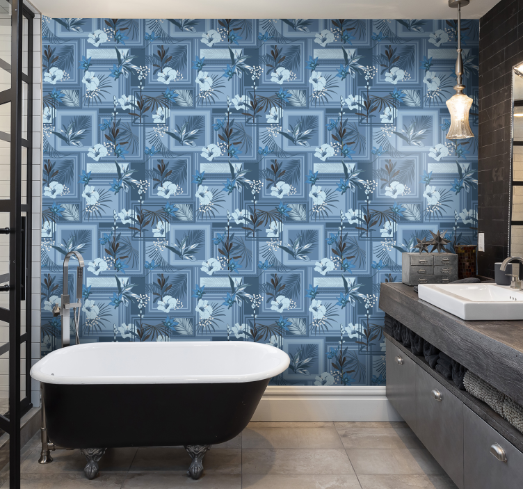 Papel pintado para baño naturaleza floral  - TenVinilo