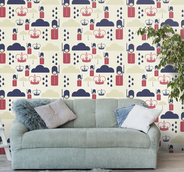 Papel tapiz animales gotas de lluvia de corona - TenVinilo