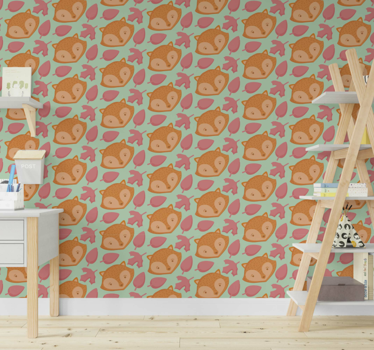 Papel tapiz animales patrón de pez juguetón - TenVinilo