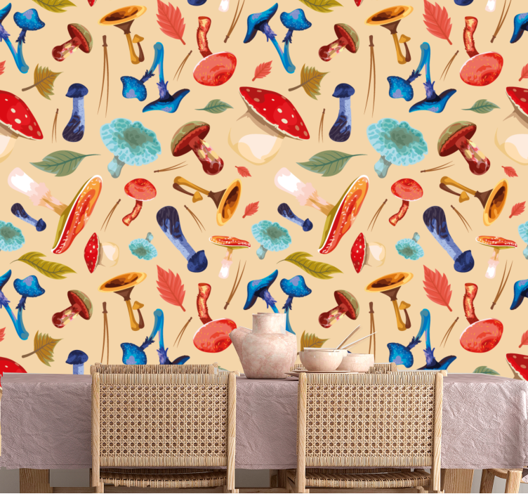 Papel tapiz arte botánicos encantadores - TenVinilo