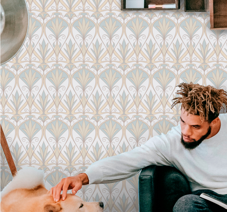 Papel tapiz azulejos renacimiento del art déco - TenVinilo