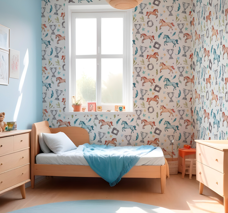 Papel tapiz caballos entorno ecuestre - TenVinilo