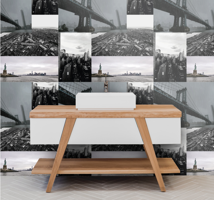 Papel tapiz ciudades montaje metropolitano - TenVinilo