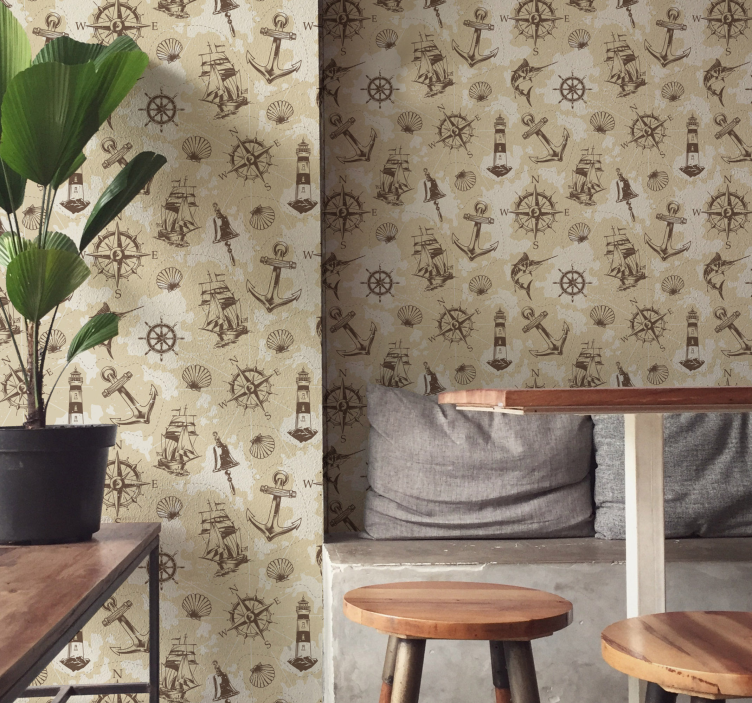 Papel tapiz comedor motivos de temática náutica - TenVinilo