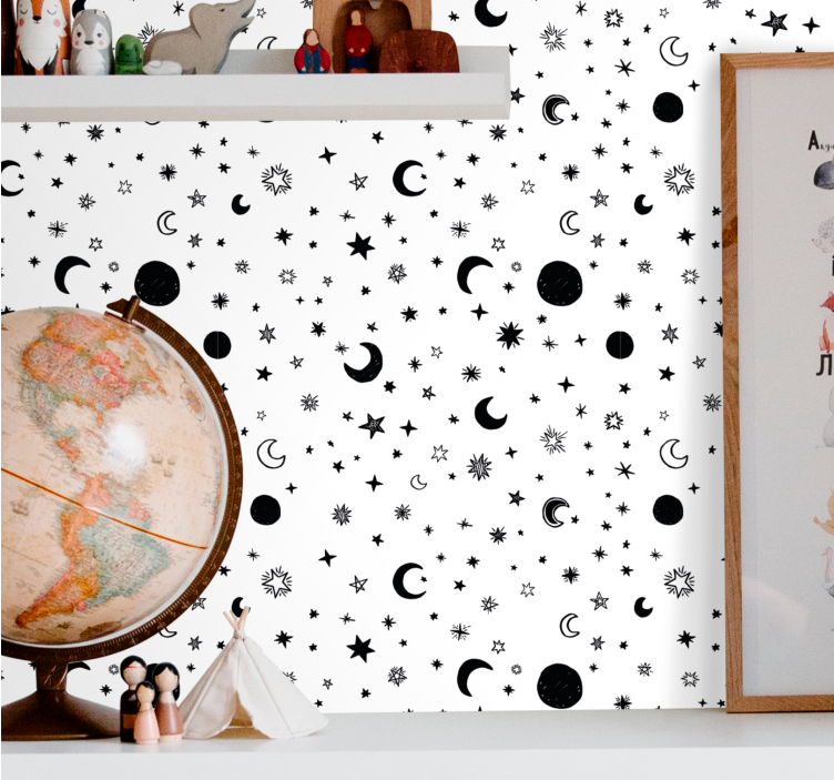 Papel tapiz estrellas cielo nocturno celestial - TenVinilo