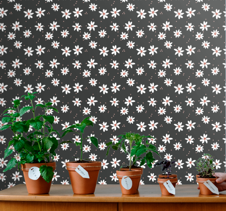 Papel tapiz flores repetición del patrón floral - TenVinilo