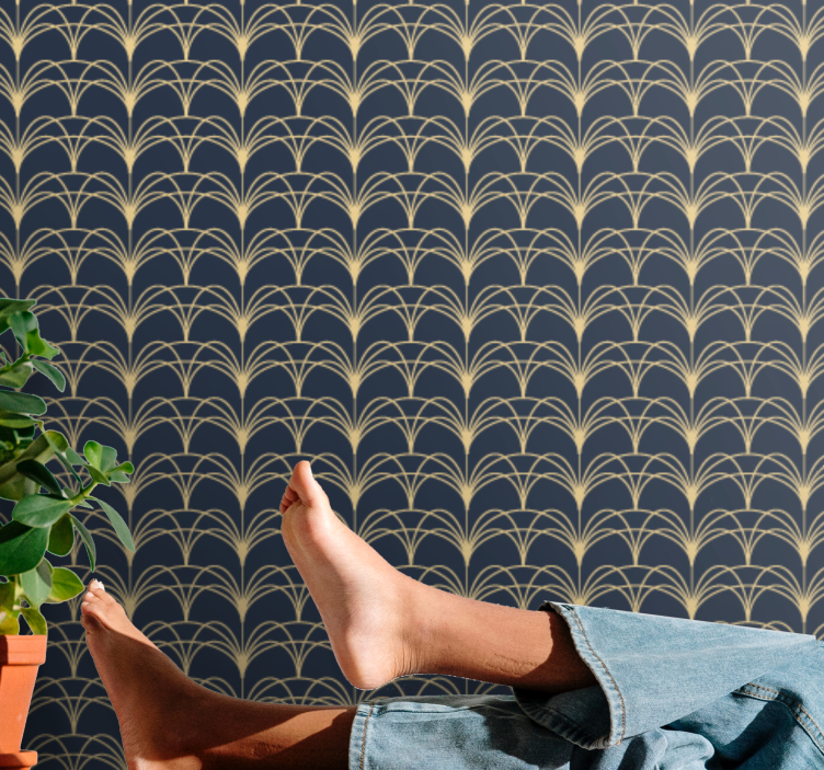 Papel tapiz geométrico arcos art deco - TenVinilo