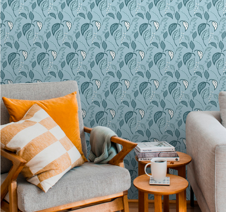 Papel tapiz hojas brote escandinavo - TenVinilo