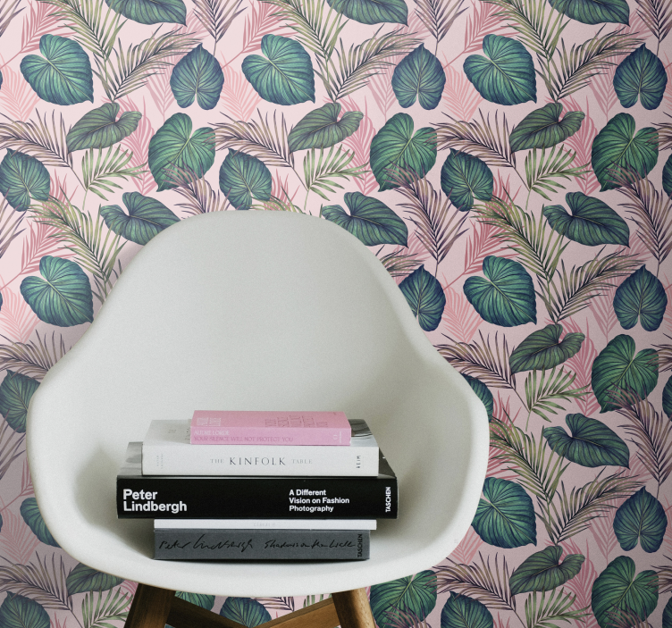 Papel tapiz naturaleza descubrimiento de hojas tropicales - TenVinilo