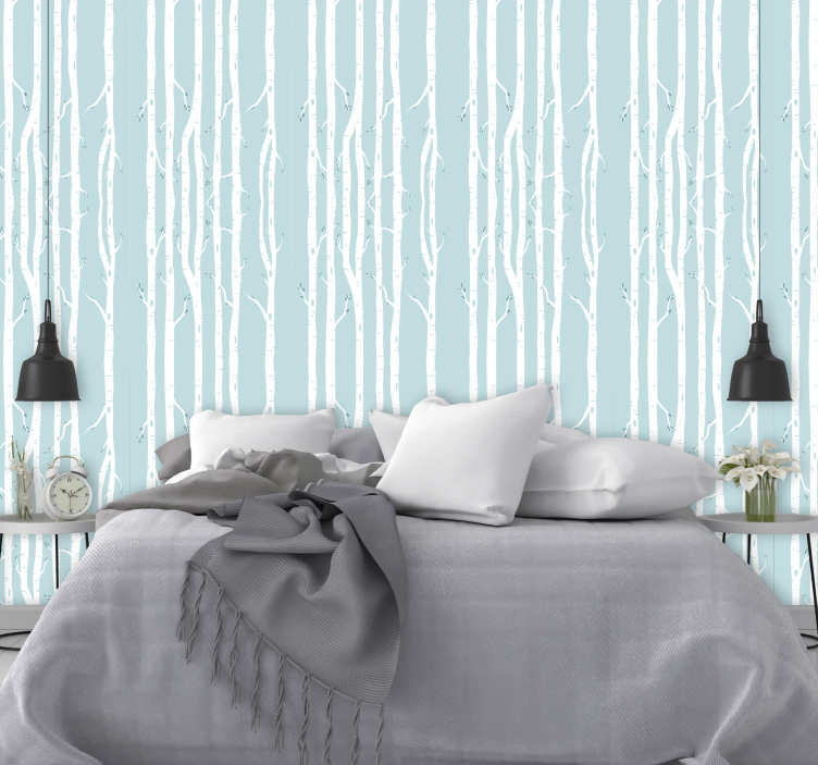 Papel tapiz árboles elegantes baúles delgados - TenVinilo