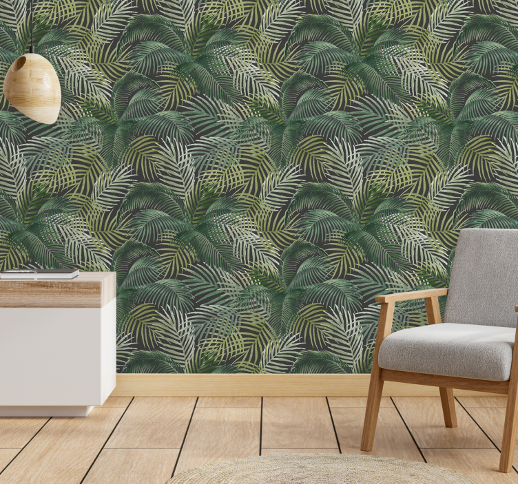 Papel tapiz selva elegante motivo verde - TenVinilo