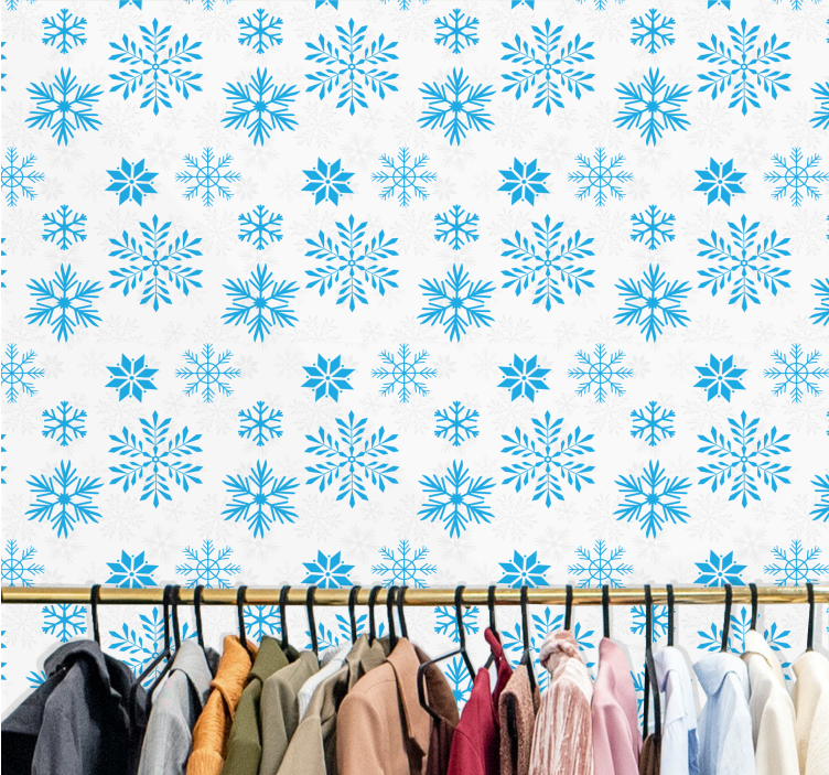 Papel tapiz navidad copos de nieve de invierno - TenVinilo