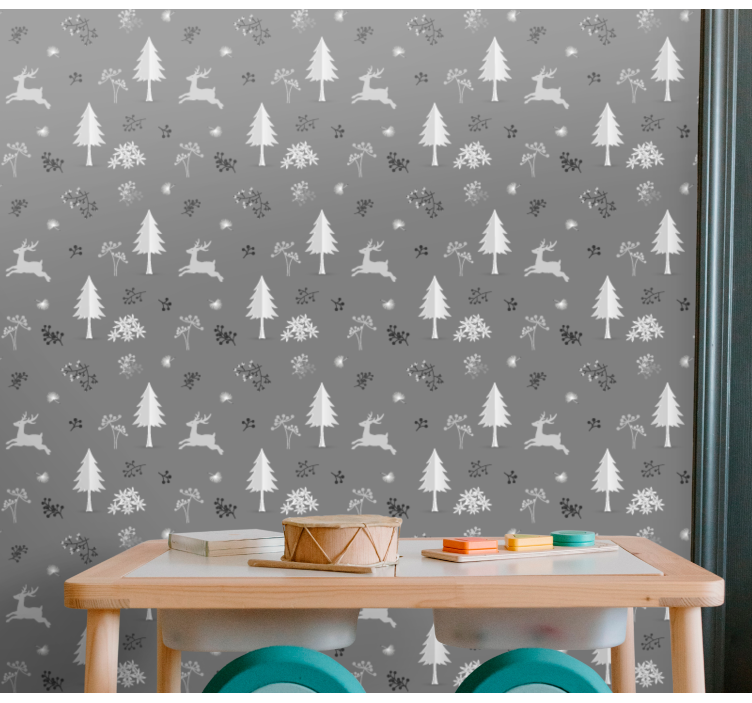 Papel tapiz navidad motivo de paisaje de invierno - TenVinilo