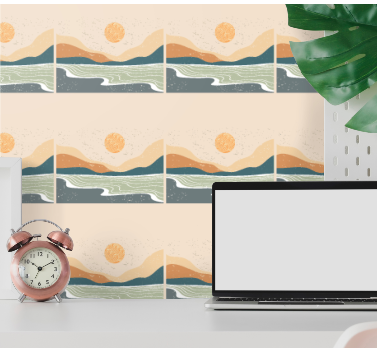 Papel tapiz paisaje paisaje abstracto - TenVinilo