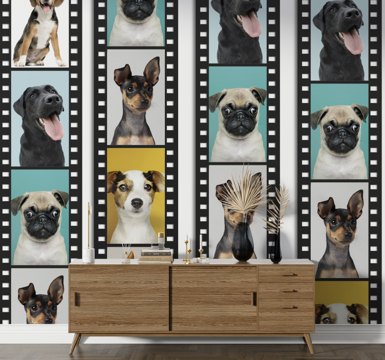 Papel tapiz perros tira de película canina - TenVinilo