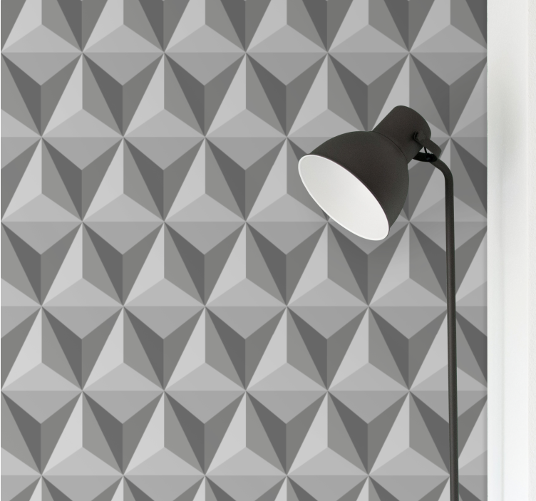 Papel pintado triangulos Patrón de triángulo gris 3d - TenVinilo