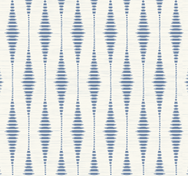 Papel pintado geométrico rabaul ikat azul y beige - TenVinilo