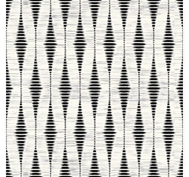 Papel pintado geométrico ikat negro rabaul - TenVinilo