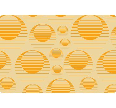 Papel tapiz geométrico soles naranjas retro - TenVinilo