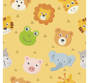 Papel tapiz animales Área de juego colorida - TenVinilo