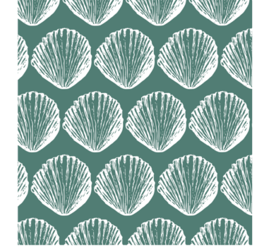 Papel tapiz animales patrón retro de conchas - TenVinilo