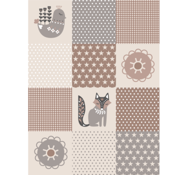 Papel tapiz animales animales y azulejos nórdicos - TenVinilo