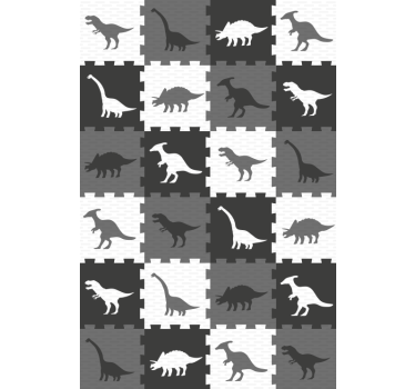 Papel tapiz animales rompecabezas gris - TenVinilo