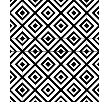 Papel tapiz geométrico diamantes en blanco y negro - TenVinilo