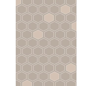 Papel tapiz geométrico motivo hexágono beige - TenVinilo
