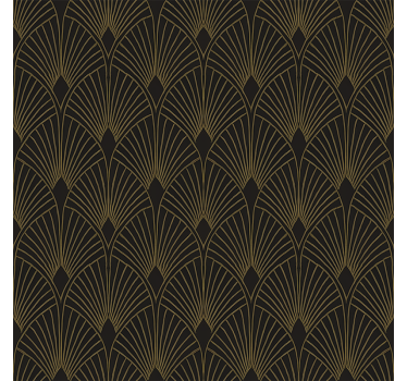 Papel pintado geométrico ventilador deco dorado - TenVinilo