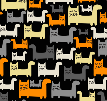 Papel pared infantil de gatos grises - TenVinilo