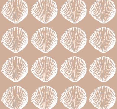 Papel pared animales patrón conchas beige - TenVinilo