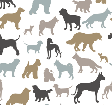 Papel pintado animales patrón de perros - TenVinilo