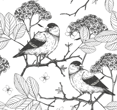 Vinilo de árbol para pared árbol con pájaros y jaula. - TenVinilo