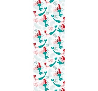 Papel tapiz peces paisaje marino sirena - TenVinilo