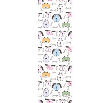 Papel tapiz perros amigos caninos de dibujos animados - TenVinilo