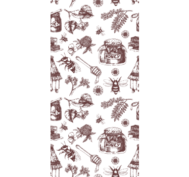Papel tapiz animales boceto de apiario rústico - TenVinilo