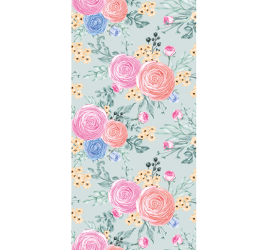 Papel floral Delicadas flores pastel - TenVinilo