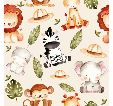 Papel pared infantil Safari beige - TenVinilo